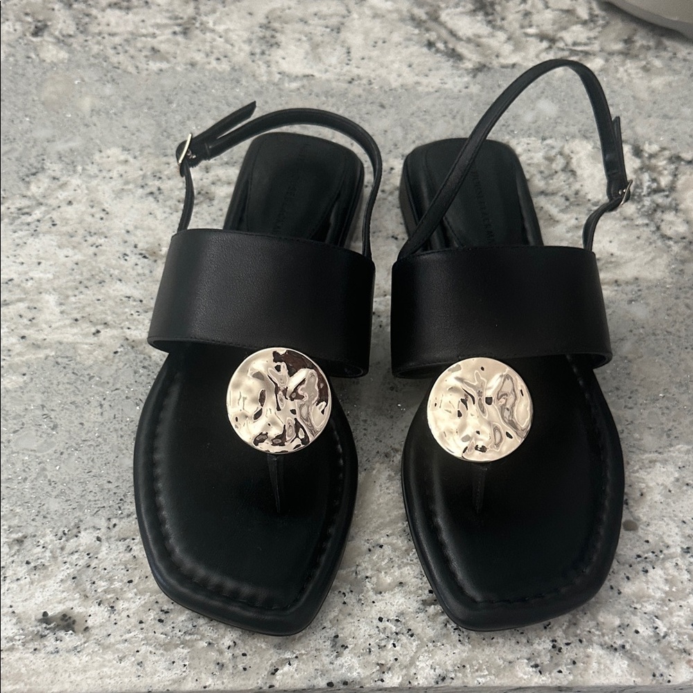 NEW Black Sandals with GOLD Accent